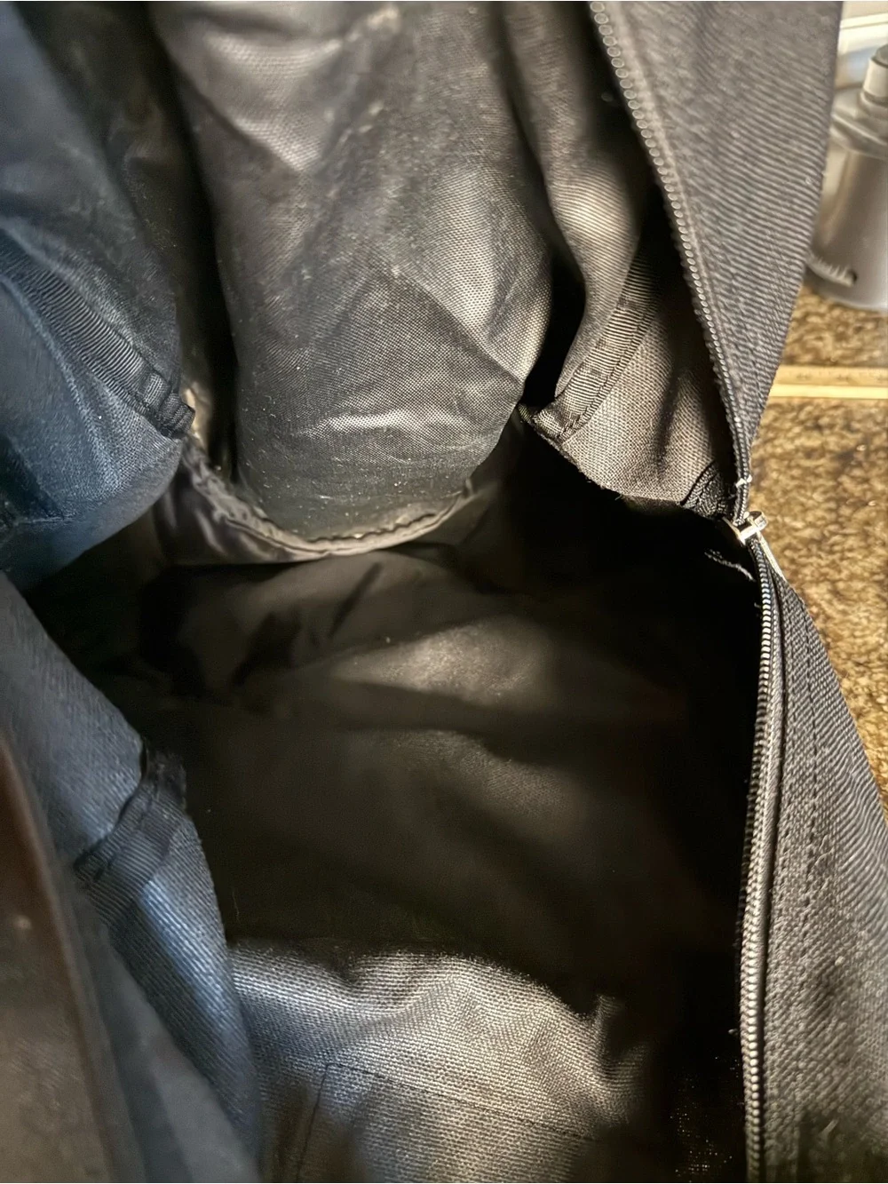 Vintage 90s Nike Backpack Black Brown Suede Leather Bottom Center Swoosh